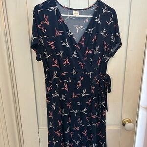 Kaileigh Navy Floral Midi Dress